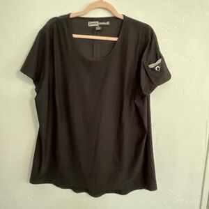 Jamie Sadock Sunsense Short Sleeve Golf Top Black XL